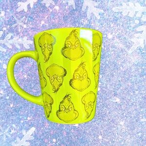Grinch Face Mug, Green Ceramic Christmas Coffee Mug, Grinch Who Stole Christmas